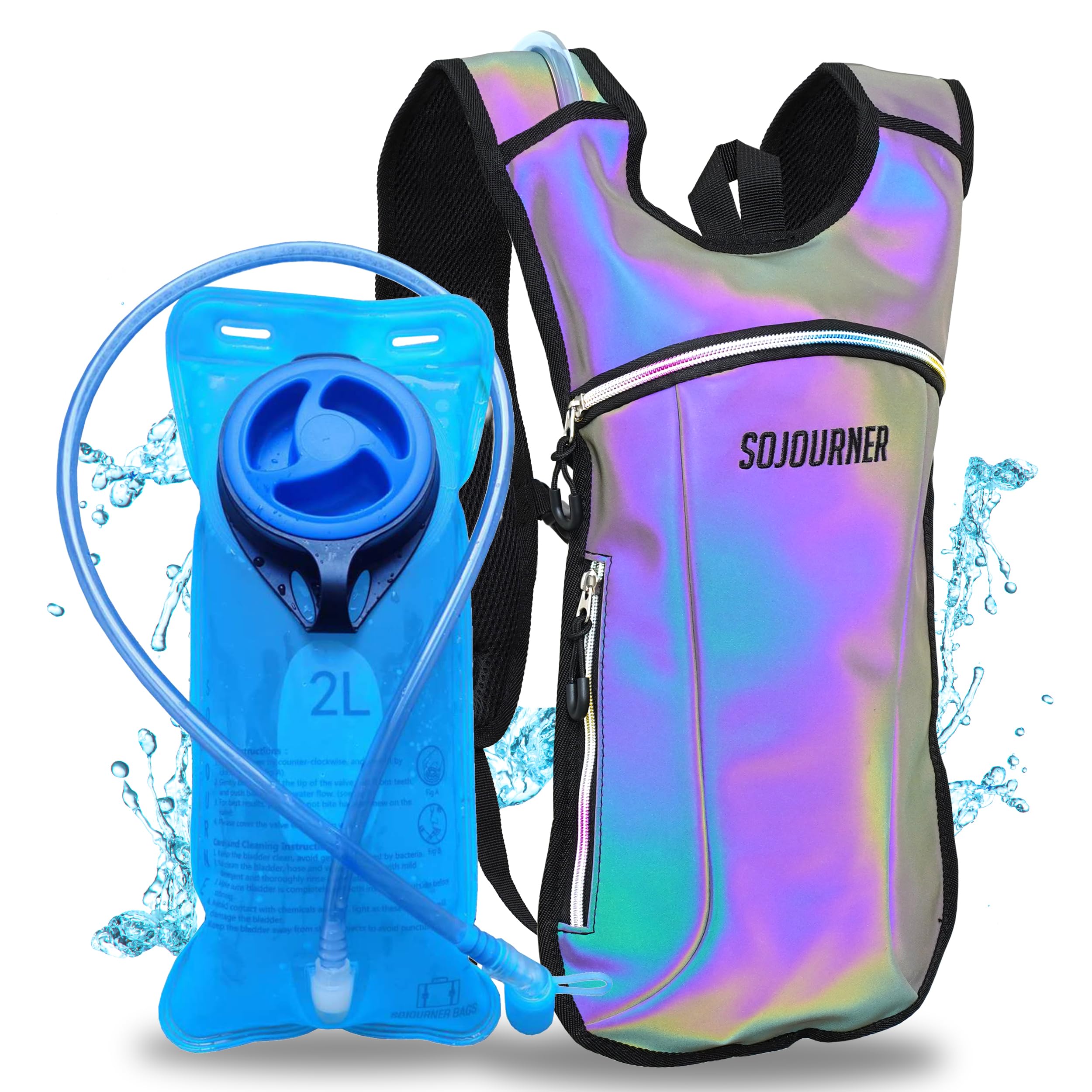 Photo 1 of Sojourner Rave Hydration Pack - Hydration Backpack - Hydropack with 2L Bladder - Water Backpack for Festivals, Hiking, Running, Biking and More
