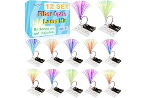 12 Bulk Craft Kits for Kids 8-12, STEM Activities Science Projects for Girls, Fiber Optic Light Experiments, Simple Electric Circuits Classroom Gifts for Class 2nd 3rd 4th Grade Activity