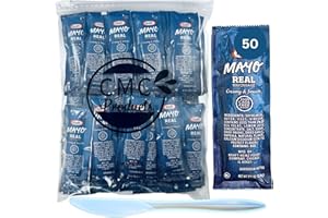 Gift Set: Mayo Packets (12g) – 50 Count with Spreader in Food-Safe Resealable Bag by CMC Products (approximately 50 packets)