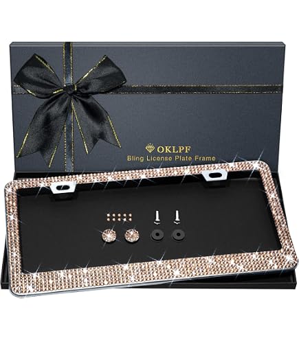 XCLPF Bling License Plate Frame – 2-Pack – Over 1,400 Glass