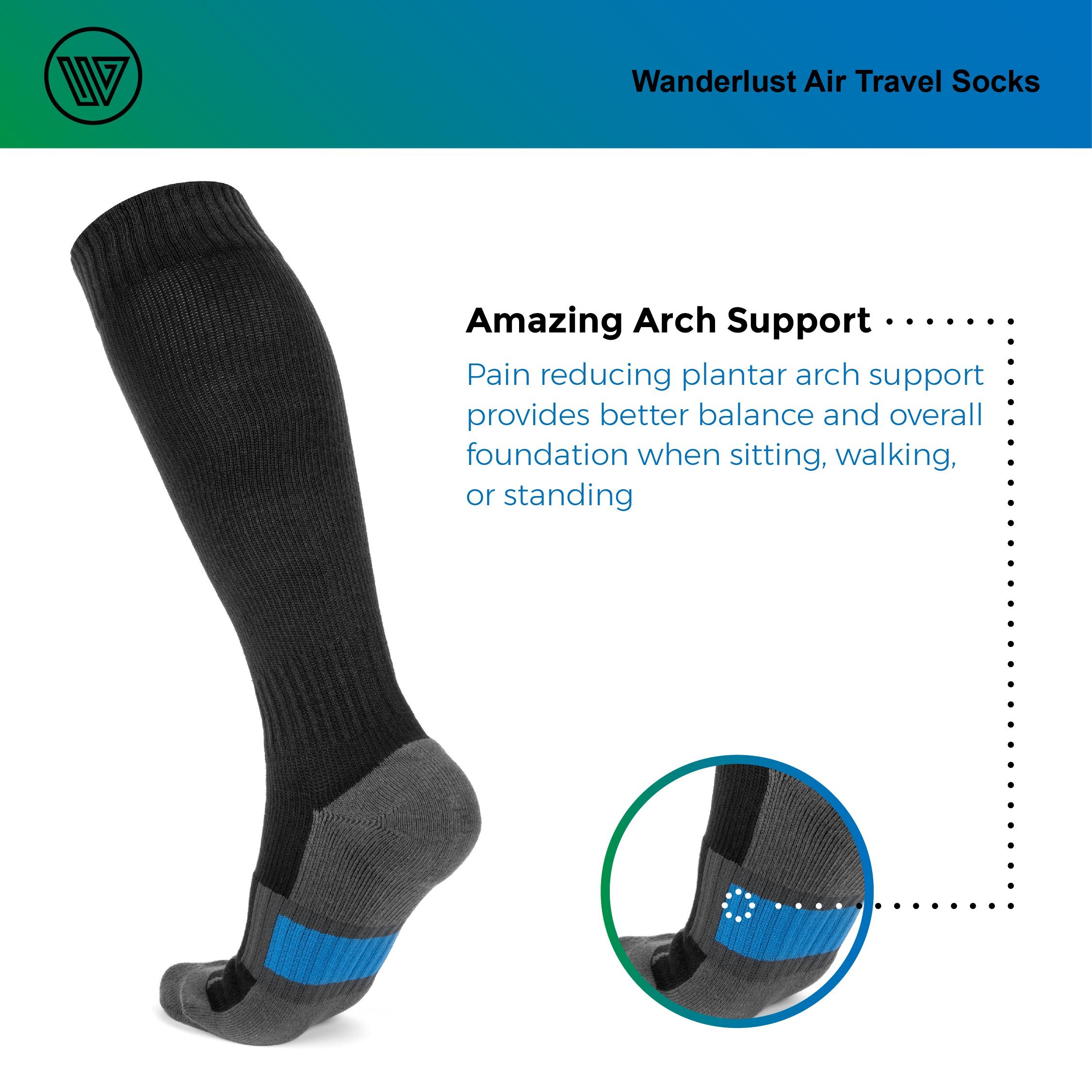 Wanderlust Travel Compression Socks Premium Graduated Support