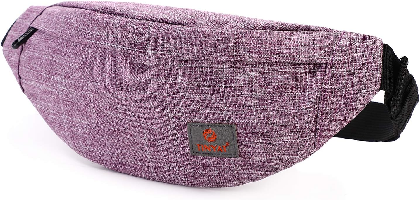 TINYAT Bum Bag Fanny Pack for Women Men Waterproof Waist Belt Bag for Sport Running Hiking Walking Dog Travel Super Lightweight T201