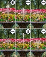 Biling 2.5W Solar Fountain for Bird Bath with 6 Nozzles 4ft Tubing view 4