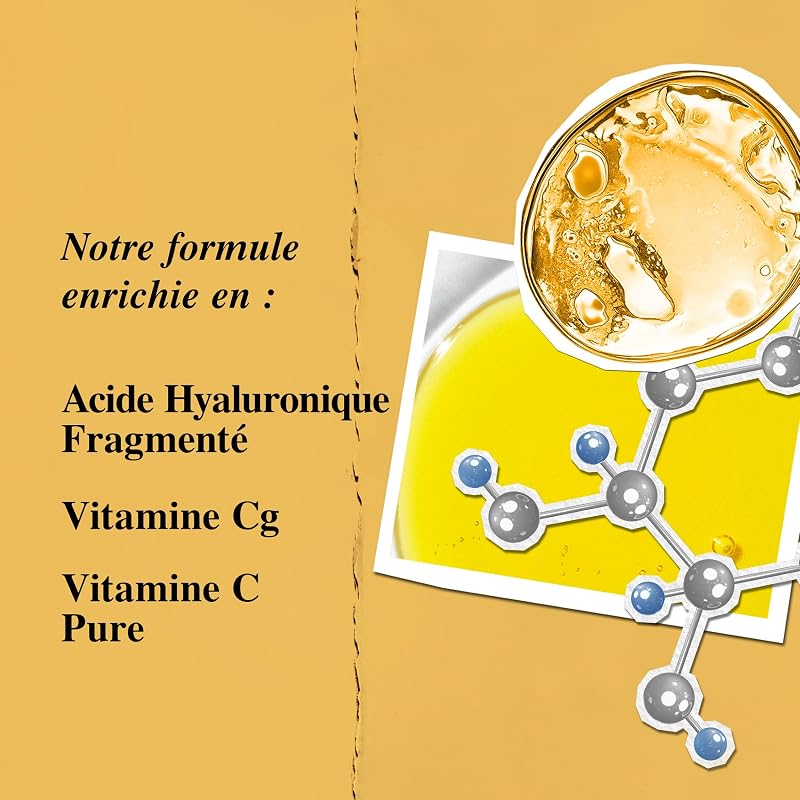 Sérum Visage Anti-Rides Vitamine C 12,5% Acide Hyaluronique