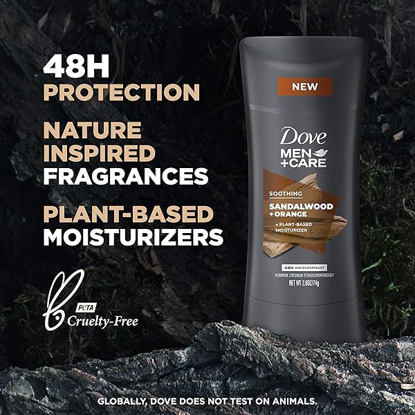DOVE MEN+CARE ANTIPERSPIRANT DEODORANT ANTIPERSPIRANT SANDALWOOD + ORANGE NATURAL INSPIRED DEODORANT FOR MEN 2.6 OZ