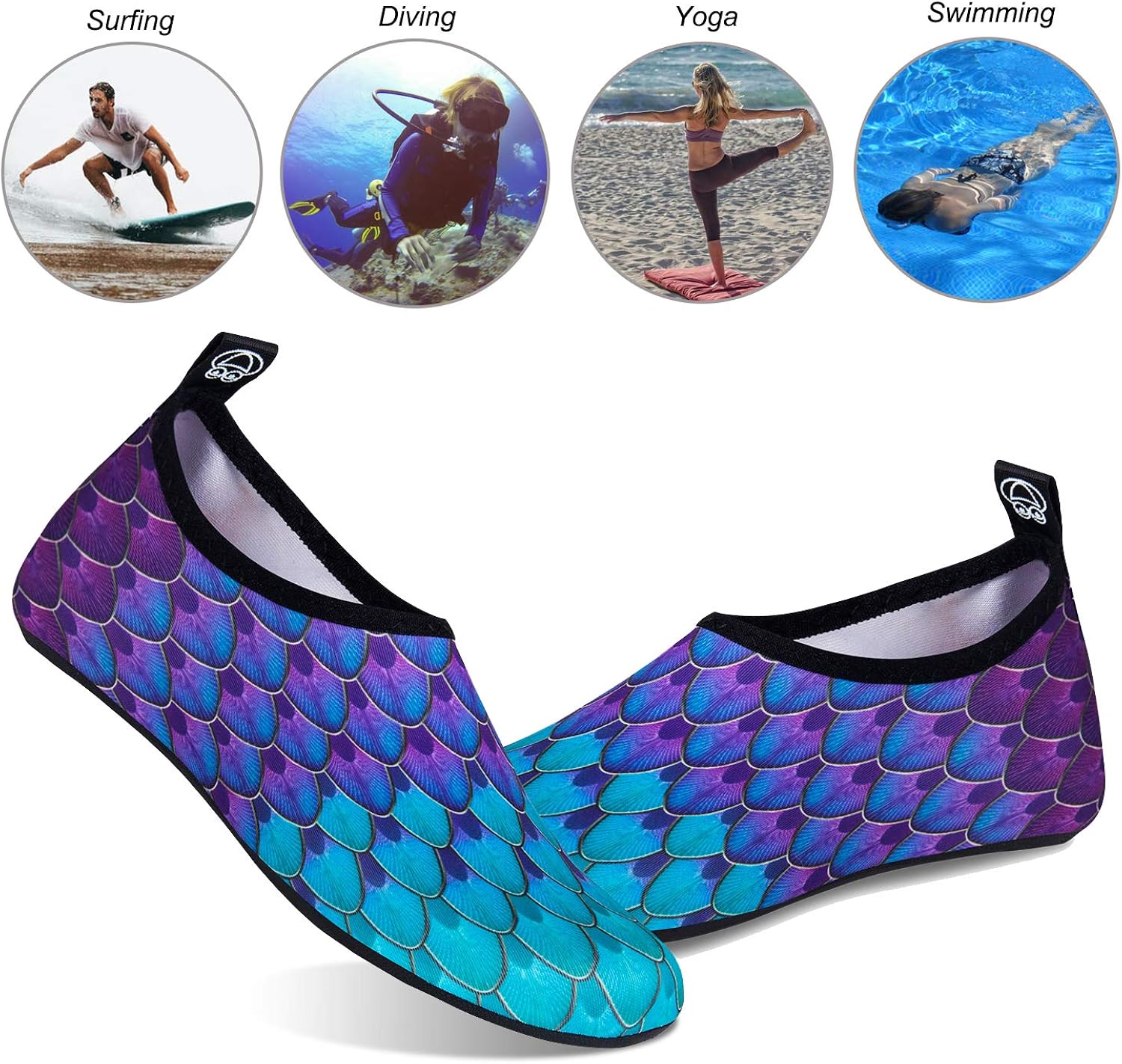  | Water Shoes for Womens Mens Barefoot Quick-Dry Aqua Socks for Beach Swim Surf Yoga Exercise New Translucent Color Soles | Water Shoes