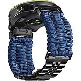 BINLUN Compatible with Garmin Watch Band 22mm 26mm Braided 550 Paracord Stainless Steel Sport Strap Fit for Quickfit Fit for Fenix Fit for Forerunner Fit for Approach Fit for MARQ Fit for Quatix