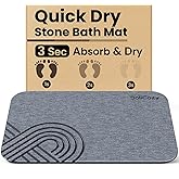 SoliCozy Stone Bath Mat - Diatomaceous Earth Quick Dry Bath Mat, Super Absorbent Non-Slip Shower Mat for Bathroom, Kitchen, P