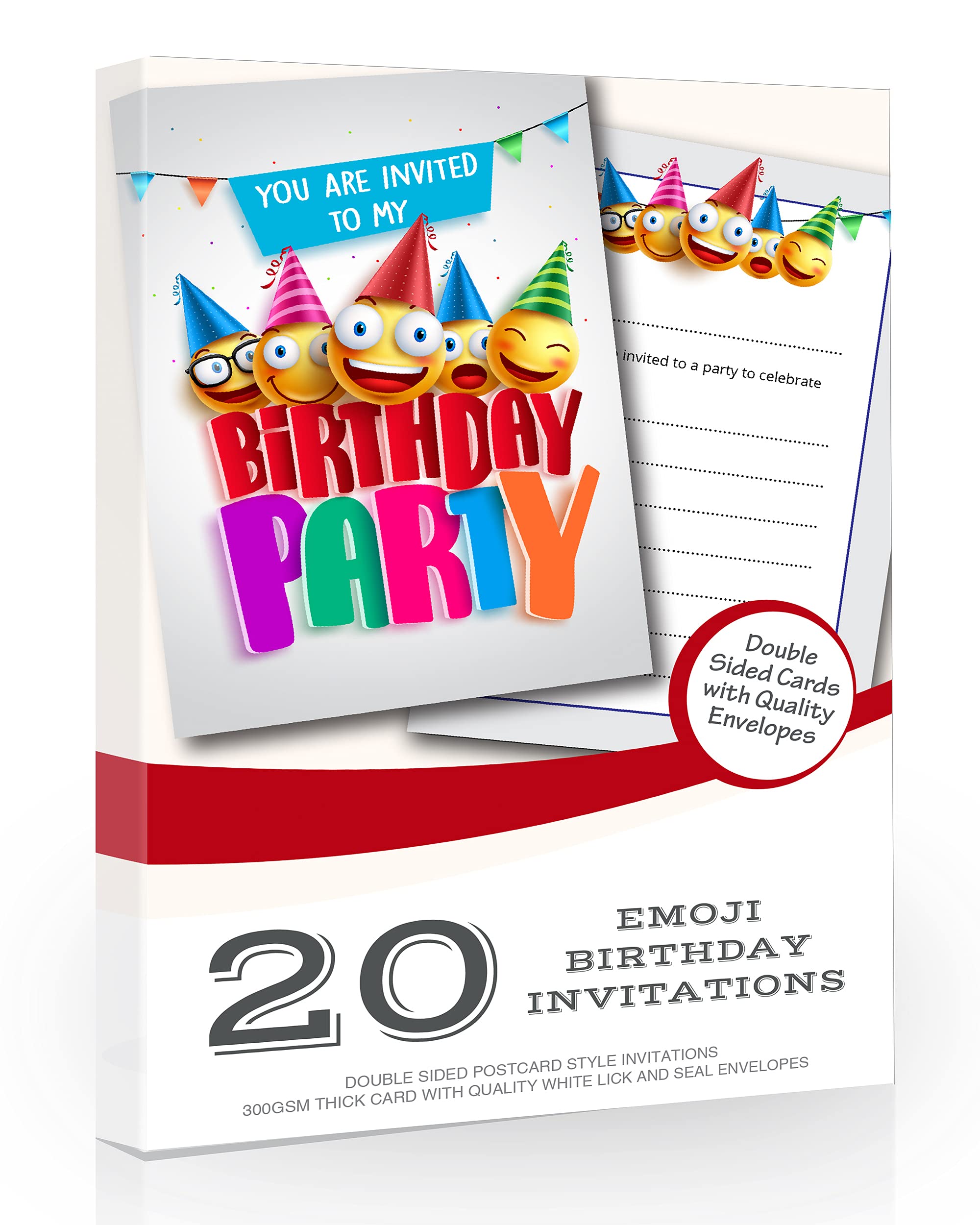 Olivia Samuel 20 x Kids Birthday Party Invites from Children's Fun Cartoon Style Invitations - A6 Postcard Style Ready to Write