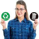 ASSURED SIGNS Bin Stickers 5in x 5in 2 Sets Trash and Recycle Labels view 8