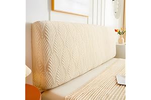 JOKIVTOU Stretch Universal Headboard Cover Slipcover for Bed Solid Jacquard Fabric Dustproof Protective Backrest Cover for Upholstered Beds Cal King