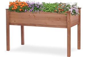 MEDERLA 48x24x30 inch Raised Garden Bed with Legs, Elevated Wooden Planter Box for Outdoor Plants Flowers Fruits Vegetable Herb Growing