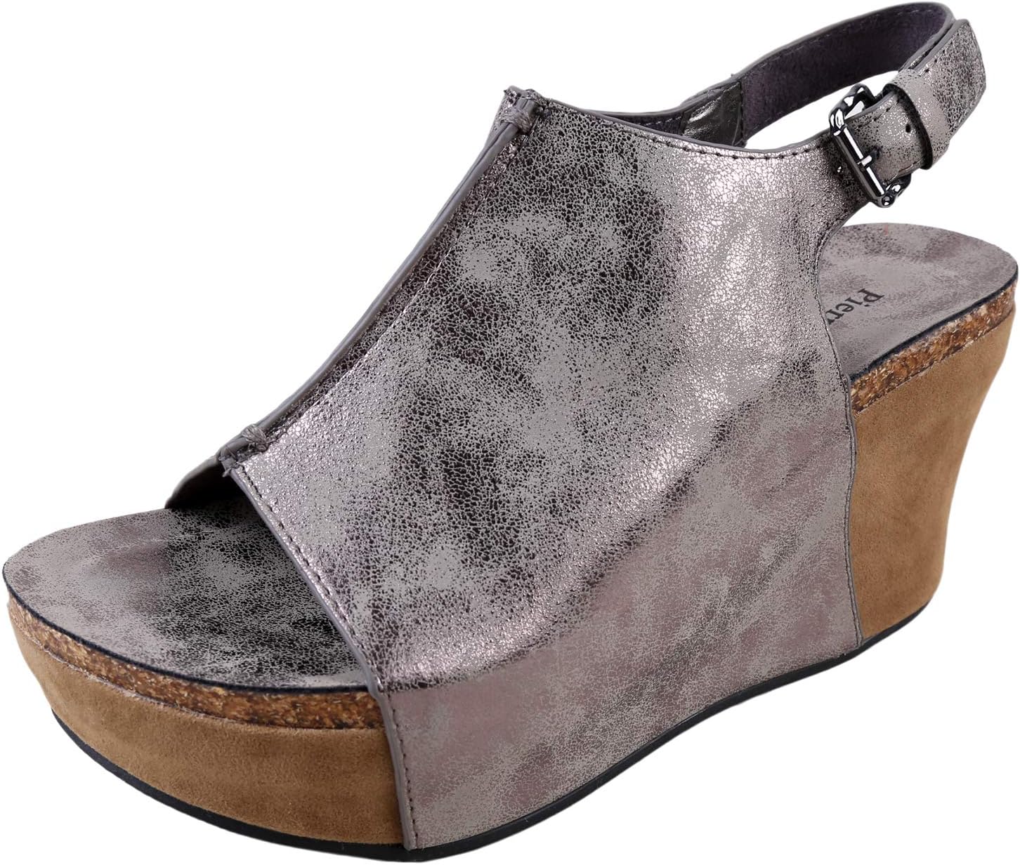Pierre DumasHester-14 Women's Vegan Platform Wedge Open Toe Sandals
