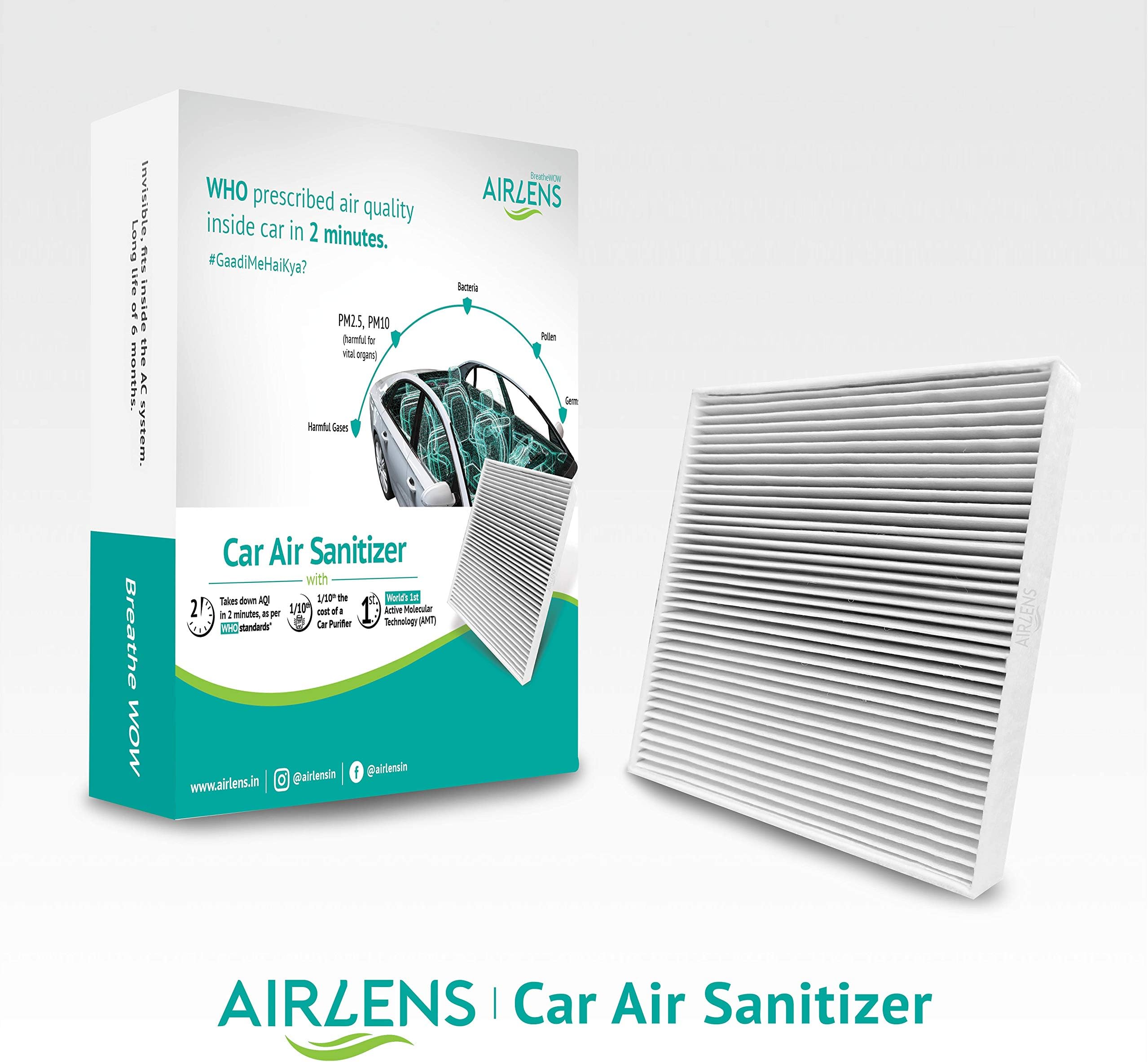 PERSAPIEN Airlens Car Air Sanitizer Air Purifier Cleans air in 2 Minutes with Award Winning AMT Technology | Sanitizes PM2.5, Gases, Bacteria and Allergens