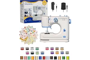 NEXGENZ Portable Sewing Machine, Lncludes Beginner Basic Sewing Machine Kit, 12 Stitch Patterns Built-In, Versatile 2-Speed Foot Pedal, Great for Beginners, Adults, Home Use - Blue and White-S3