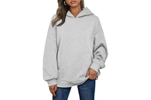 Trendy Queen Womens Hoodies Oversized Sweatshirts Checkered Ribbed Sweaters Fleece Pullover Fall Fashion Clothes with Pockets