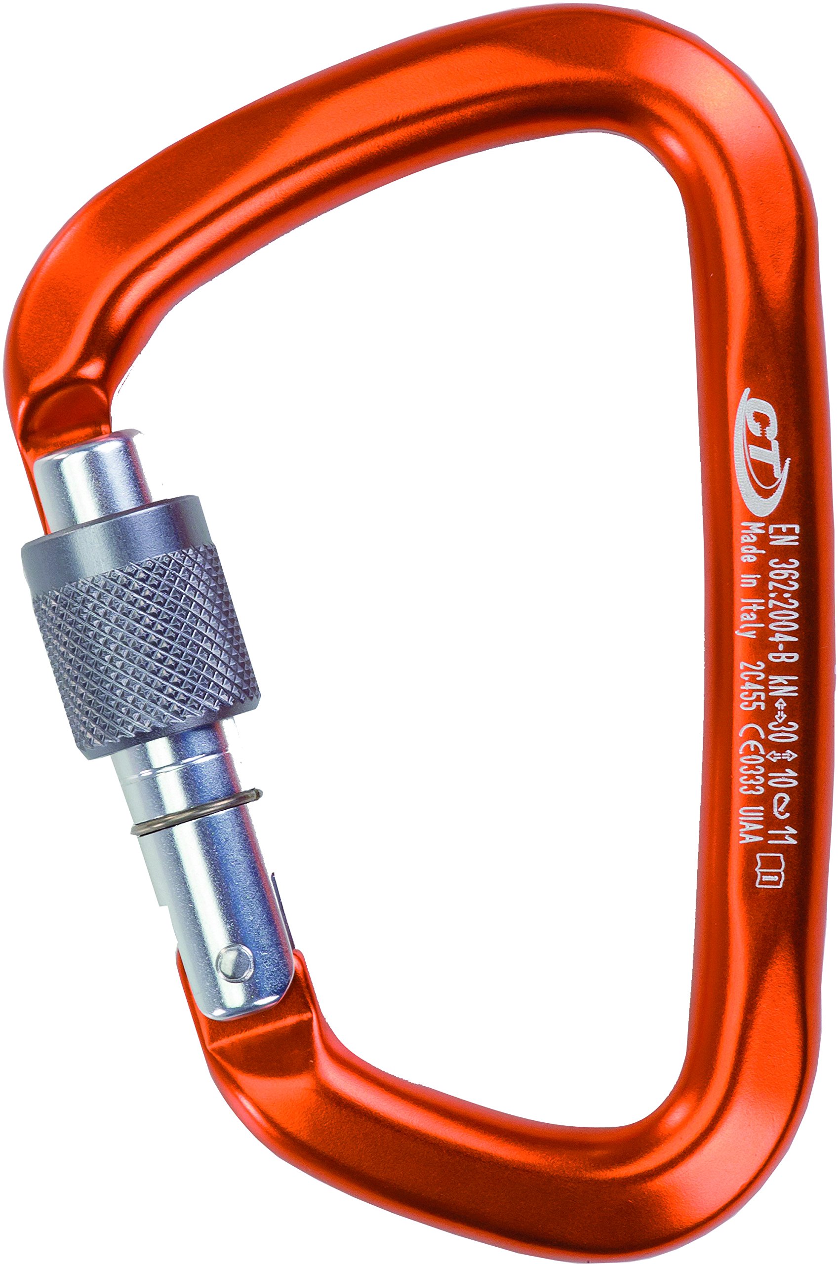 Climbing Technology Large SG Carabiners Large with Ferrule, Orange