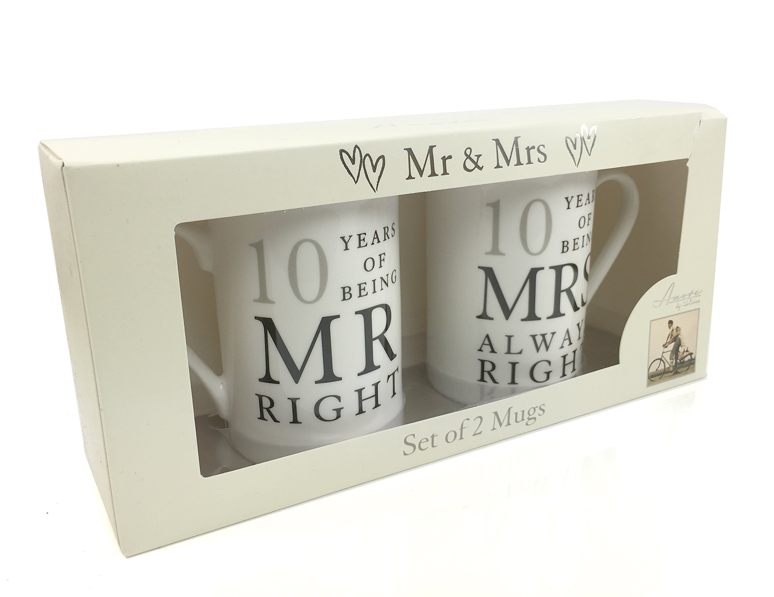 ukgiftstoreonline 10 Years Mr and Mrs Always Right Mug