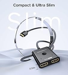 HDMI Switch 2 in 1 Out 4K@60Hz, WARRKY 【3.3ft