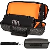 Hard Case Compatible with JBL Xtreme 4/Xtreme 3 Bluetooth Speaker,Travel Carrying Storage Holder Bag with Replacement Shoulder Strap Fit for Charger Adapter and Accessories (Black+White)