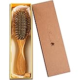 Breezelike Hair Brush for Women - No Static Wooden Bristle Detangler - Natural Wood Aroma Detangling Sandalwood Hair Brush