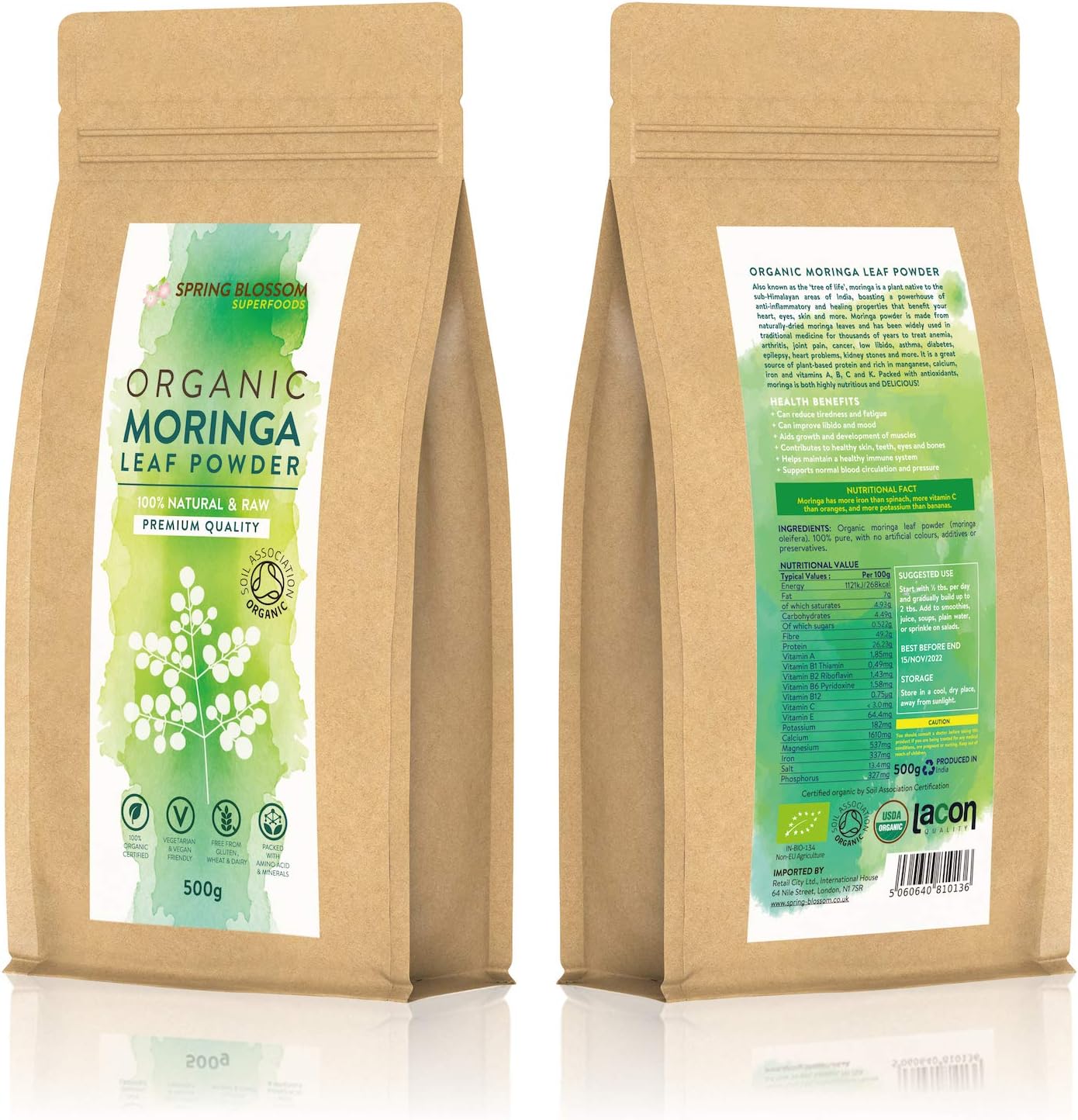 1KG Moringa Superleaf Powder Oleifera 100% Organic Raw Premium Quality Non-GMO Healthy Vegan Superfood Food Supplement Rich in Protein - Image 3