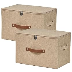 VinneGenzz 2 Pack Storage Bins with Zipper Lid