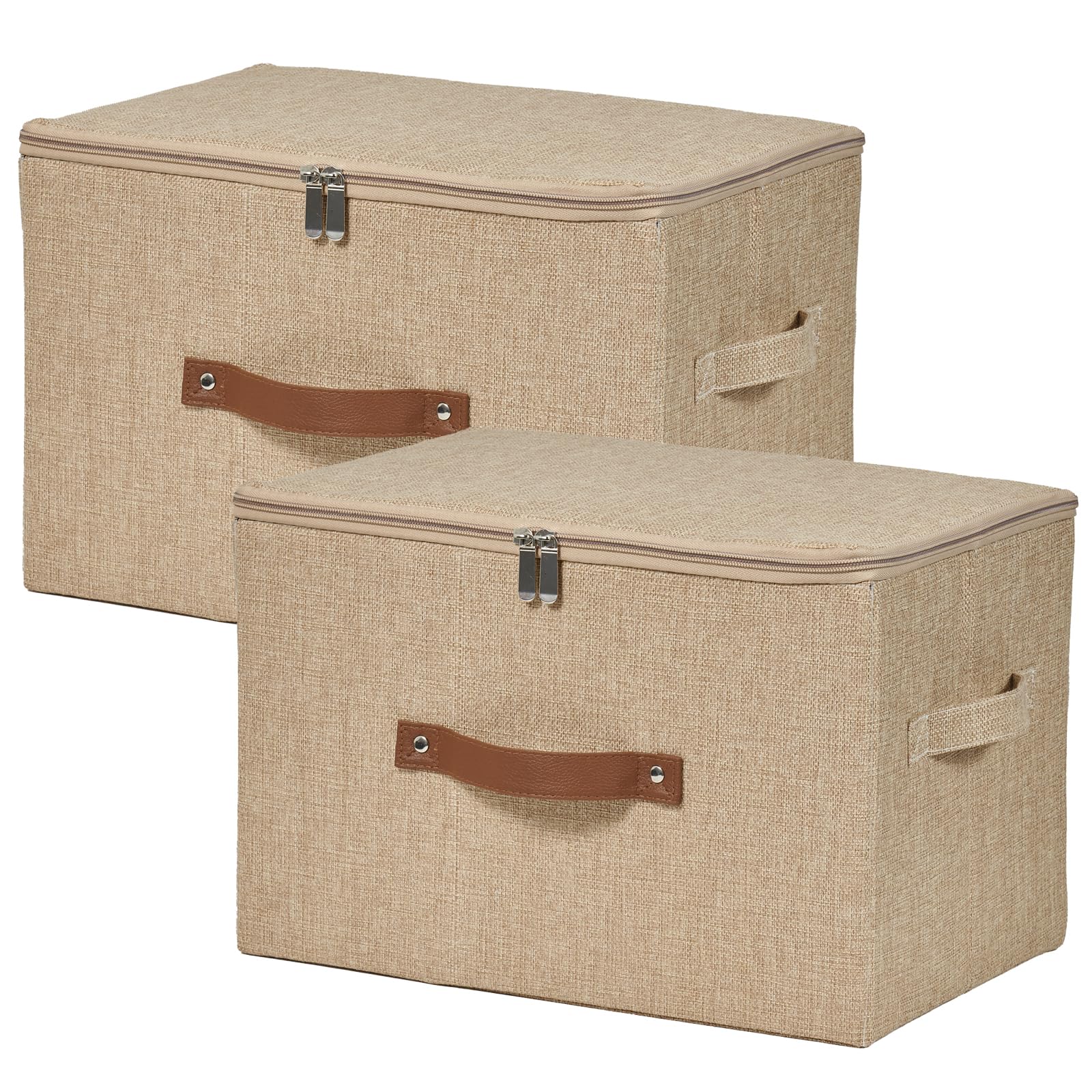 VinneGenzz 2 Pack Storage Bins with Zipper Lid