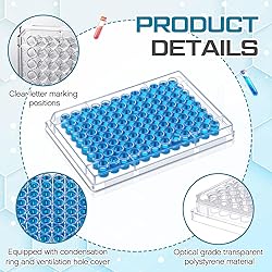 Weysat 20 Pcs 96 Well Tissue Culture Plates with