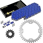 Caltric O-Ring Blue Drive Chain &amp; Sprockets Kit Compatible with Yamaha Raptor 700R Yfm700R Yfm-700R 2006-2014