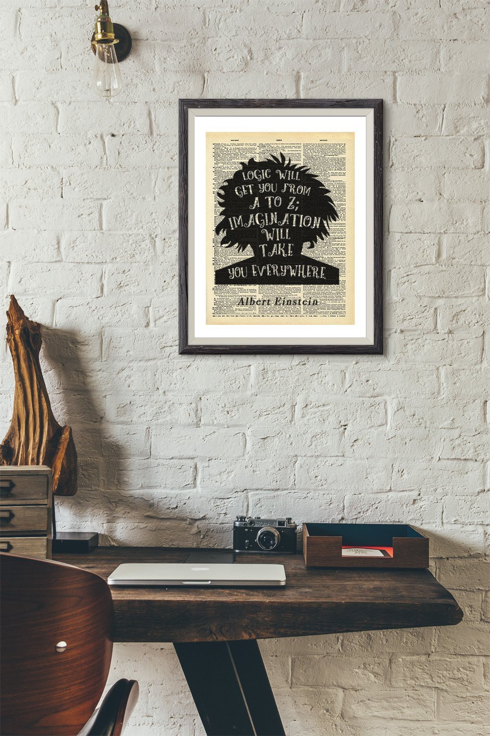 Albert Einstein Quote - Imagination - Vintage Dictionary Print 8x10