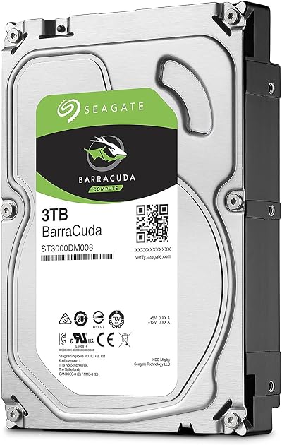 Seagate BarraCuda 3TB Internal HDD 3.5" SATA 6Gb/s 7200 RPM 64MB Cache Desktop