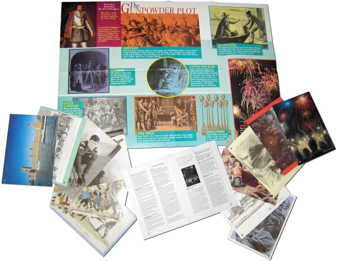 Wildgoose Education WG7321 The Gunpowder Plot, Guy Fawkes and Bonfire Night Wall Chart, 100 cm x 70 cm