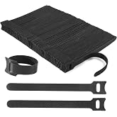Nettbe Reusable Cable Ties, 210 PCS 6 Inches Adjustable Cord Straps Wire Organizer Cord Wrap and Hook Loop Cable Management