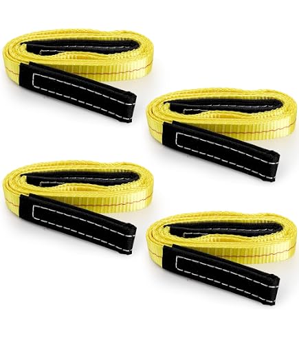Lot De 4 Sangles De Levage MroMax Violet - 1000 Kg, 30 Mm X 1 M - Construction, Déménagement, Remorquage