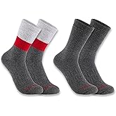 Carhartt Men's Midweight Synthetic-Wool Blend Colorblock Crew Sock 2 Pack
