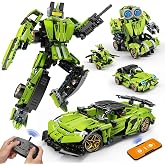 LECPOP 5-in-1 STEM Building Blocks Kit, RC Sports Car and Transform Robot | App-Controlled, Technic Coding Robotics Kit, STEM Toys for Ages 8-13, Birthday Gifts for 6 7 8-12 Year Old Boys, 591 Pieces