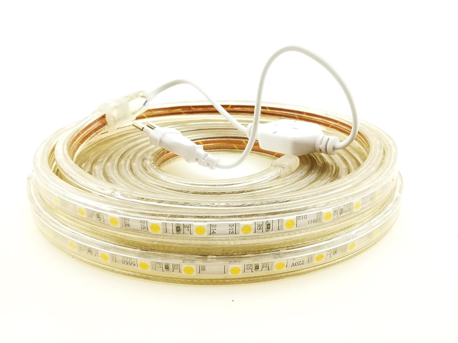 Strisce LED Neon 220V ONSSI&reg; - 20 Metri Luce A Corda Bianco Freddo, Impermeabile IP65 Per Interno Ed Esterno