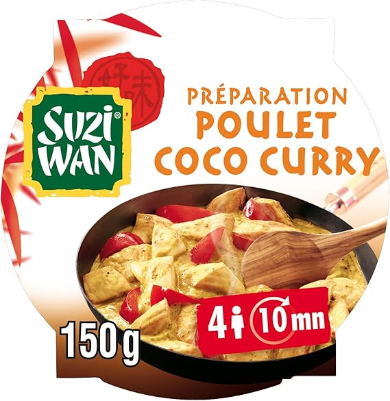 Suziwan Préparation Facile Pour Cuisiner Un Poulet Coco Curry Préparation En 10 Minutes 2 Personnes Set De 7 105 Kg