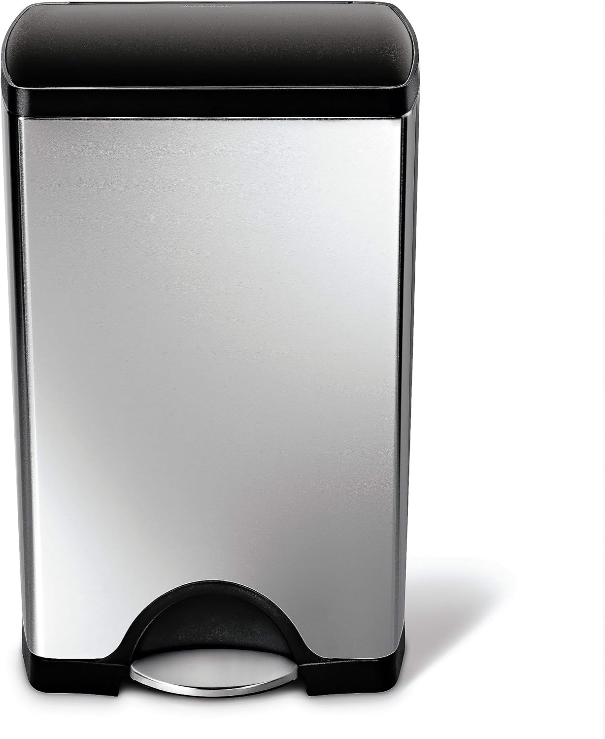 simplehuman 50 Liter / 13.2 Gallon Rectangular Kitchen Step Trash Can, Brushed Stainless Steel: Home & Kitchen