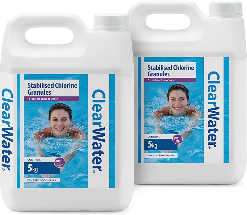 Clearwater Chlorine Granules 2 x 5 kg for Pool & Hot Tub Disinfection