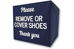 RE GOODS Shoe Covers Box - Real Estate Agent Supplies, Disposable Shoe Bootie Holder For Realtor Listings and Open Houses | Please Cover or Remove Shoes Bin