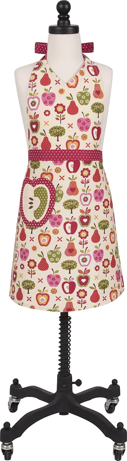 Child's Cotton 'An Apple a Day' Apron with Patch Pocket