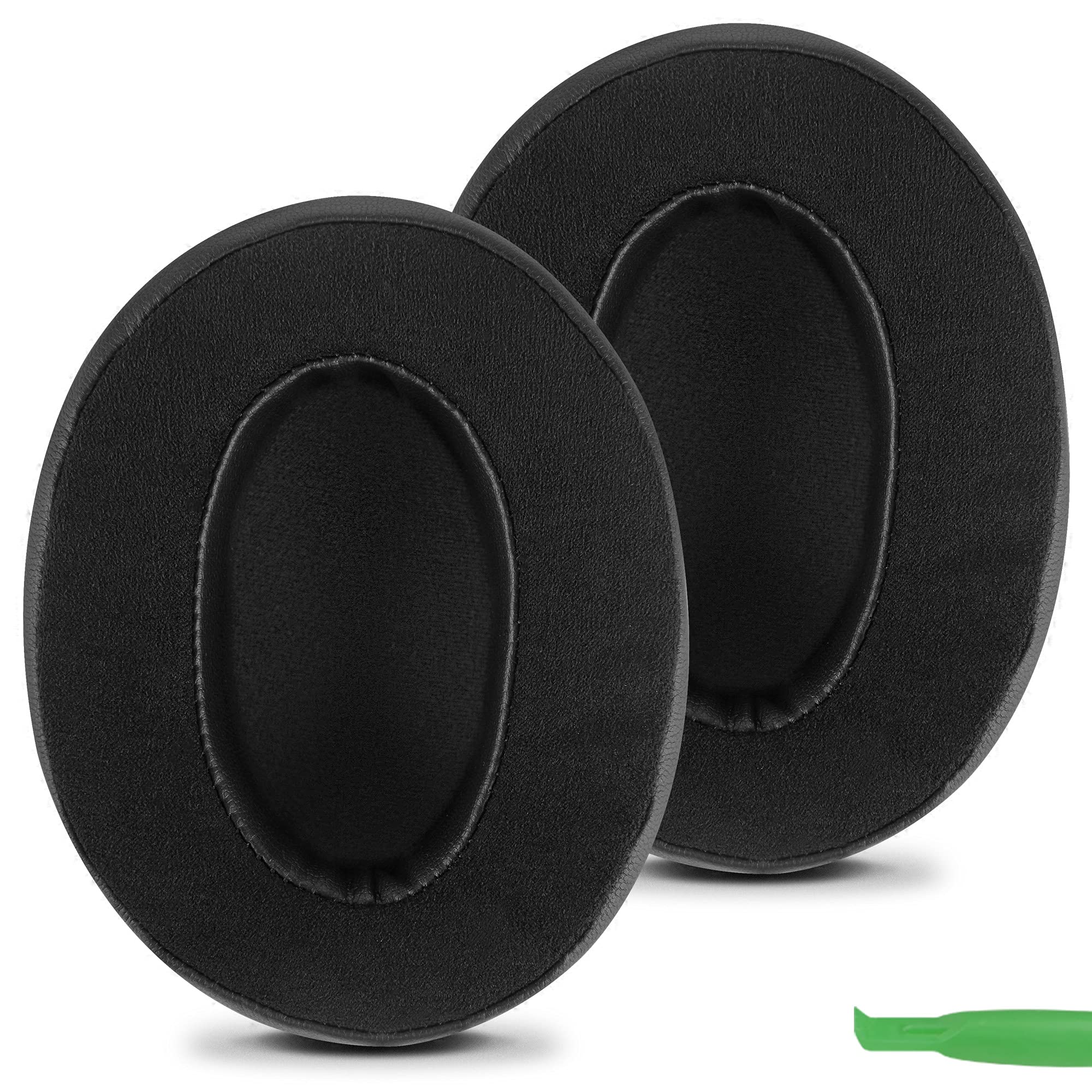 Geekria Comfort Hybrid Velour Replacement Ear Pads for Arctis, HyperX, Skullcandy, Sony, SteelSeries, Turtle Beach, and Other Large or Mid-Sized Over-Ear, Repair Parts (Black)