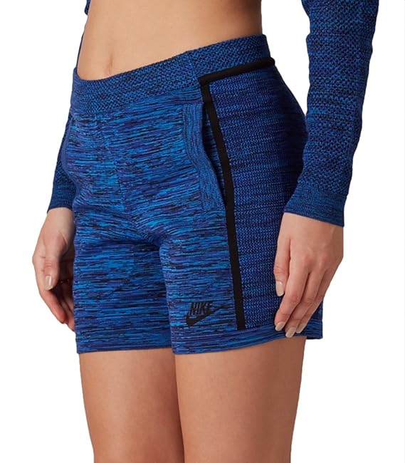 Nike Women's Blue Tech Knitted Shorts with Pockets Clothing