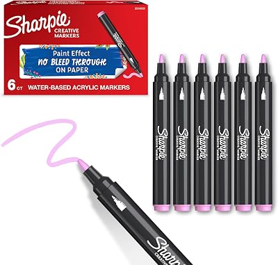 Sharpie Creative Marker Acrylic Paint Pens Rose Pink 6 Count