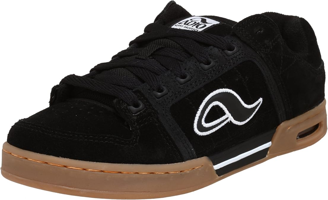 Adio Men's Kenny GT Skate Shoe, Negro/Negro/Gum, 13 D(M) US