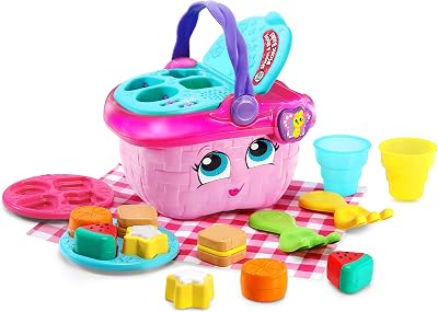 LeapFrog Shapes & Sharing Picnic Basket Educational Toy Pink 16 Pieces