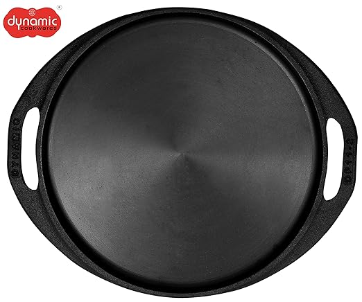 Dynamic Cookwares 11 Inch Premium Cast Iron Dosa/Pizza Tawa (Pre-Seasoned)