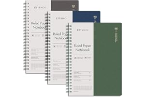 EMSHOI 3 Pack Spiral Notebook 7.48" x 10.15" - B5 Large Composition Notebooks College Ruled, 480 Pages 100gsm Lined Paper, Plastic Hardcover Journals for Writing Women Men Work School Supplies Gifts